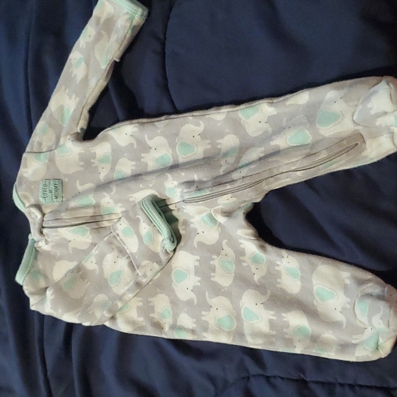 Newborn baby elephant pajamas blue and grey - Picture 1 of 3